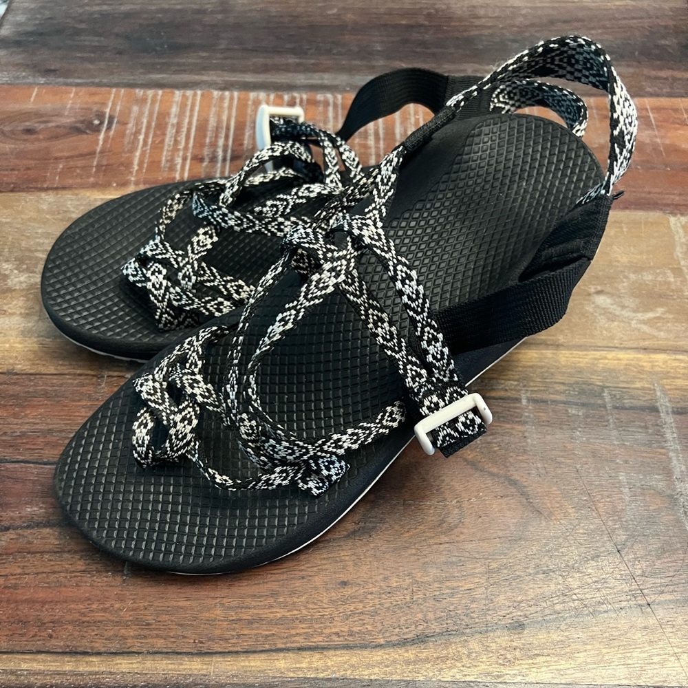 Black and White Strappy Chacos
